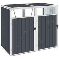 vidaXL Double Garbage Bin Shed Anthracite 143x81x121 cm Steel