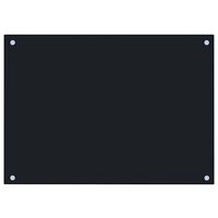 vidaXL Kitchen Backsplash Black 70 x 50 cm Tempered Glass