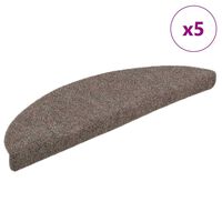 vidaXL Tapetes escada autoadesivos 5 pcs 56x17x3 cm agulhado creme