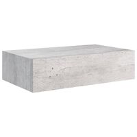 vidaXL Scaffale con Cassetti da Parete Grigio Cemento 40x23,5x10cm MDF