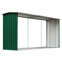 vidaXL Capannone da Giardino in Acciaio Zincato 330x92x153cm Verde