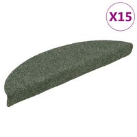 vidaXL Samolepiace nášľapy na schody 15 ks zelené 56x17x3 cm vpichovaná textília