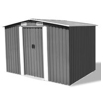 vidaXL Puutarhan varastovaja metalli 257x205x178 cm harmaa