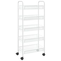 vidaXL Кухненска количка на 5 нива, черна, 46x26x105 см, желязо