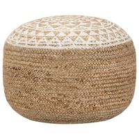 vidaXL Taburet lucrat manual, alb, 45 x 30 cm, iută
