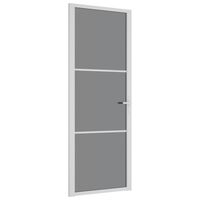 vidaXL Sisäovi 76x201,5 cm valkoinen ESG-lasi ja alumiini