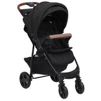 vidaXL Cochecito de bebé 2 en 1 de acero gris antracita