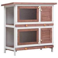 vidaXL Outdoor Rabbit Hutch 4 Doors Brown Wood, brown vidaXL Outdoor Rabbit Hutch 4 Doors Brown Wood