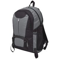 VidaXL Mochila para caminhadas 40 L preto e cinzento