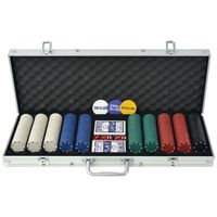 vidaXL Set da Poker con 500 Chips Alluminio
