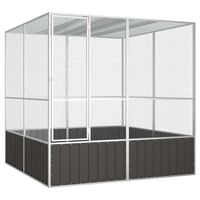 vidaXL Woliera, antracytowa, 213,5x217,5x211,5 cm, galwanizowana stal