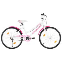 vidaXL Rower dla dzieci, 24 cali, różowo-biały