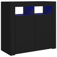 vidaXL Senkki LED-valoilla musta 80x35x75 cm