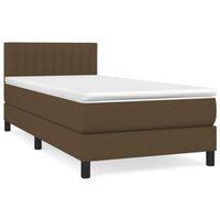 vidaXL sötétbarna szövet rugós ágy matraccal 80 x 200 cm
