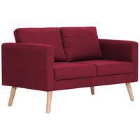 vidaXL Canapea cu 2 locuri, roșu, material textil