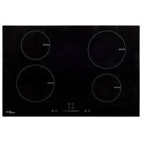 vidaXL Indukční deska 4 varné zóny dotykové ovládání sklo 77 cm 7000 W