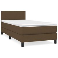 vidaXL Ramsäng med madrass mörkbrun 80x200 cm tyg