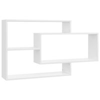 vidaXL Mensole a Muro Bianco Lucido 104x20x58,5cm in Legno Multistrato