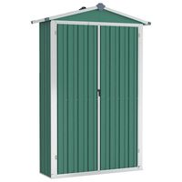 vidaXL Szopa ogrodowa, zielona, 116x45x175 cm, stal galwanizowana