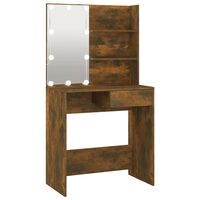 vidaXL Toaletní stolek s LED hnědý dub 74,5 x 40 x 141 cm