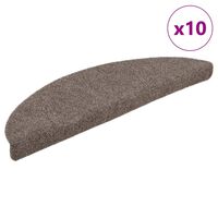 vidaXL Tapis autoadhésifs de marches 10 pcs beige 56x17x3cm aiguilleté
