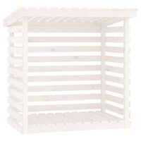 vidaXL Portalegna Bianco 108x73x108 cm in Legno Massello di Pino