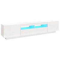 vidaXL TV-taso LED-valoilla valkoinen 200x35x40 cm