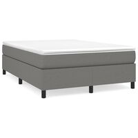 vidaXL Estrutura de cama sem colchão 140x200 cm tecido cinzento-escuro
