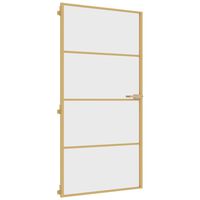 vidaXL Sisäovi ohut kulta 102,5x201,5 cm karkaistu lasi ja alumiini