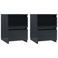 vidaXL sengeborde 2 stk. 30x30x40 cm konstrueret træ sort højglans