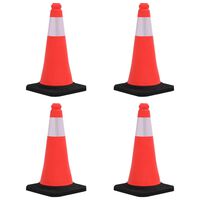 vidaXL Odblaskowe pachołki drogowe, 4 szt., ciężkie podstawy, 50 cm