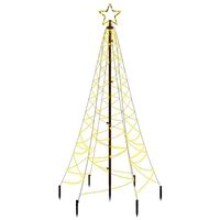 vidaXL Vianočný stromček s hrotom, 200 teplých bielych LED 180 cm