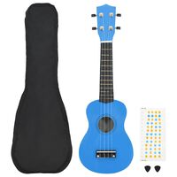 vidaXL Set soprano ukulele s obalem pro děti blankytně modré 21"