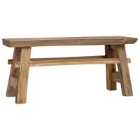 vidaXL Panca Legno Massello Recupero Misto e Teak Massello 100x28x43cm