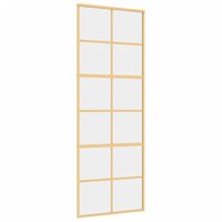 vidaXL aranyszínű átlátszó ESG üveg és alumínium tolóajtó 76 x 205 cm