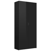 vidaXL Scarpiera Nero Lucido 80x35,5x180 cm in Legno Multistrato