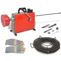 vidaXL Stroj za čišćenje cijevi 250 W 15 m x 16 mm 4,5 m x 9,5 mm