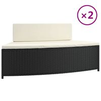 vidaXL Lavice k vířivce s poduškami 2 ks černé polyratan