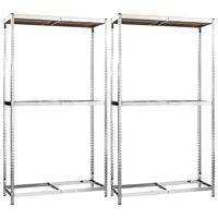 vidaXL 2 db ezüstszínű 2 szintes acél gumiabroncstartó 110x40x180 cm