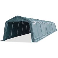 vidaXL mājlopu nojume, tumši zaļa, PVC, 3,3x16 m, 550 g/m², noņemama