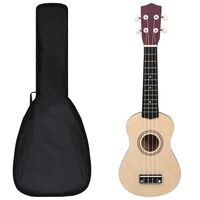 vidaXL soprāna bērnu ukulele ar somu, dabīga krāsa, 21"