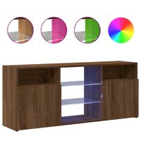 vidaXL Szafka TV z oświetleniem LED, brązowy dąb, 120x30x50 cm