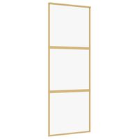 vidaXL Liukuovi kulta 76x205 cm kirkas ESG-lasi ja alumiini