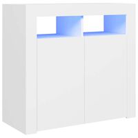 vidaXL Komoda s LED svetlami biela 80x35x75 cm