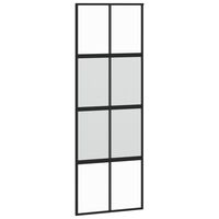 vidaXL fekete edzett üveg és alumínium tolóajtó 76 x 205 cm