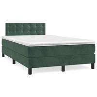 vidaXL Boxspring met matras fluweel donkergroen 120x200 cm