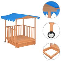 vidaXL Casetta dei Giochi con Sabbiera in Legno di Abete Blu UV50