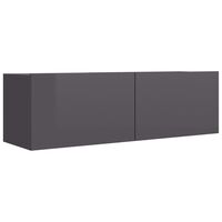 vidaXL TV stolek šedý s vysokým leskem 100x30x30 cm kompozitní dřevo