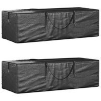 vidaXL Christmas Tree Storage Bags 2 pcs Black Polyethylene