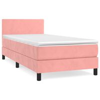 vidaXL Box Spring Bed with Mattress Light Grey 120x190 cm Velvet
